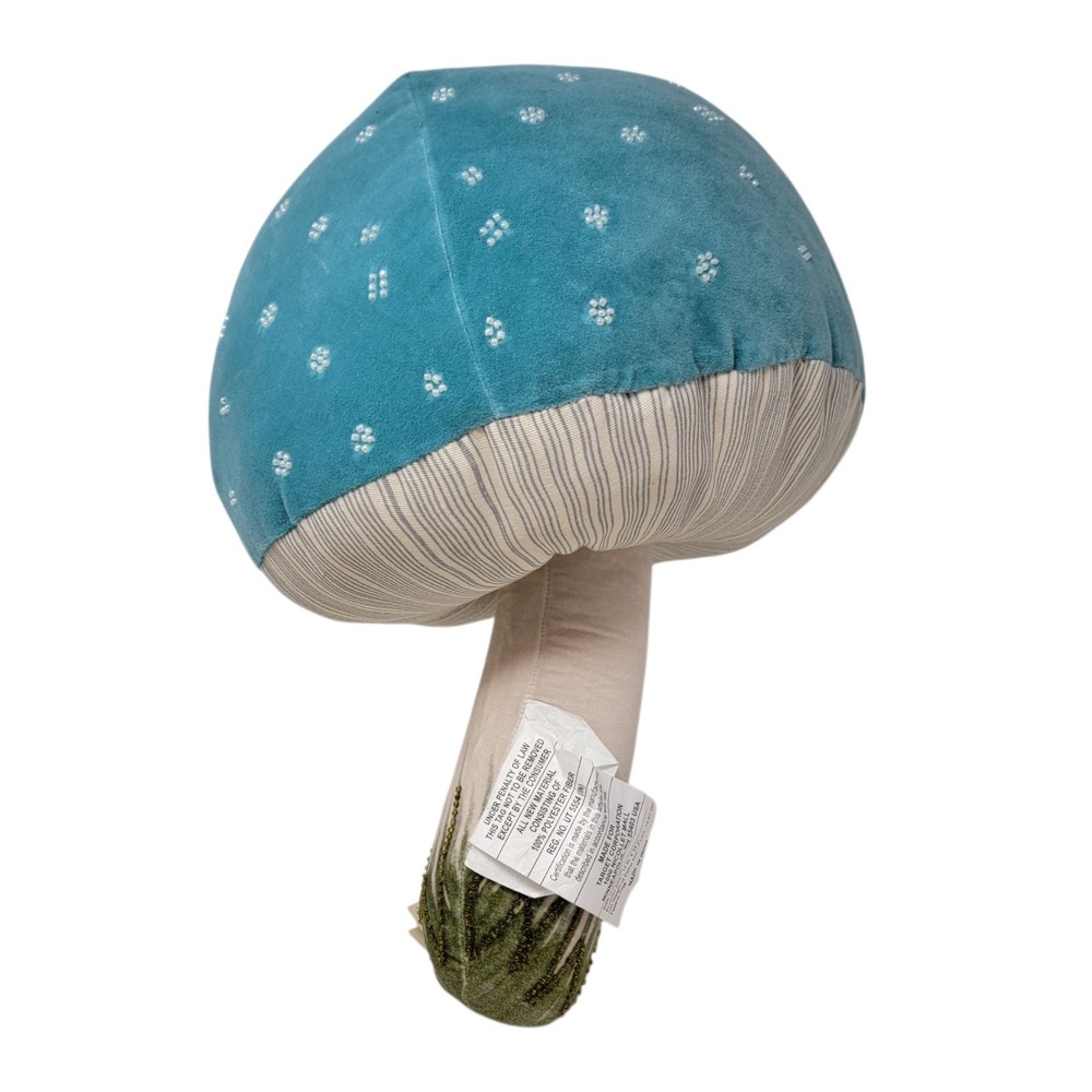 John Derian X Target 2024 Mushroom Pillow Blue Embellished Thanksgiving‎ New - Picture 6 of 9